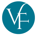 Logo con las iniciales Vf en fondo azul